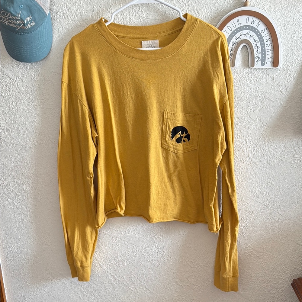 League Gold Long Sleeve Tee with Pocket